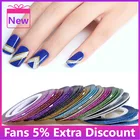 2022 искусственные блестящие накладные ногти, наклейки для ногтей, серебряная, Золотая лента для полос, искусство ногтей, инструменты для украшения своими руками, аксессуары