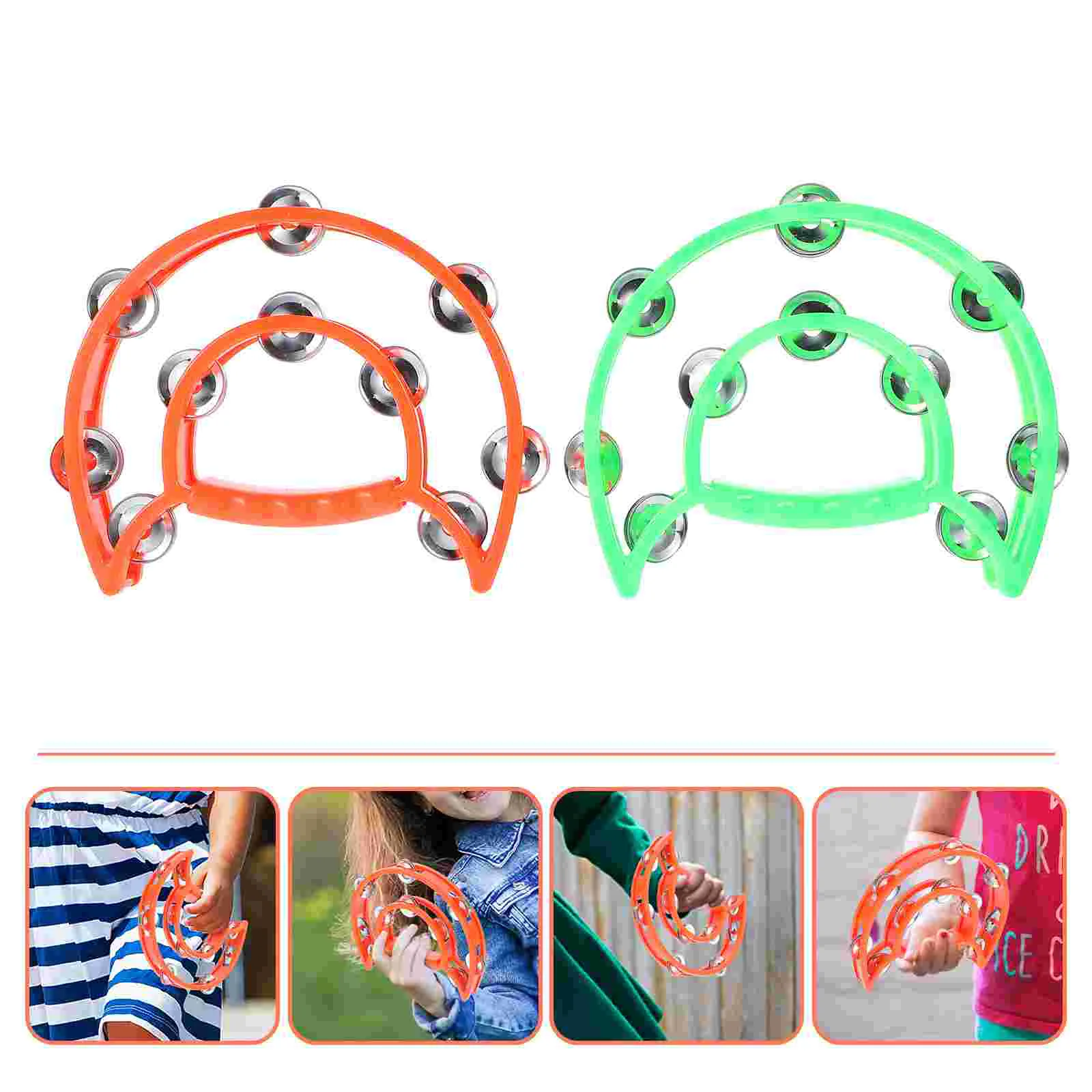 

2Pcs Festival Party Toys Hand Shaking Bells Kids Handbells Random Color
