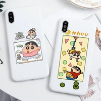 crayon shin chan phone case for iphone 13 12 11 pro max mini xs 8 7 6 6s plus x se 2020 xr candy white silicone cover