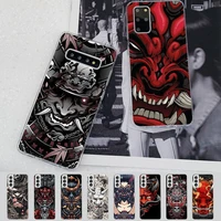 toplbpcs samurai oni mask phone case for samsung s21 a10 for redmi note 7 9 for huawei p30pro honor 8x 10i cover