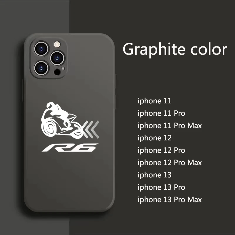 

Официальный оригинальный силиконовый чехол для телефона iPhone 11 13 12 Pro Max для yamaha YZF R6 2016 2017 2018 2019 Мотоциклетные аксессуары