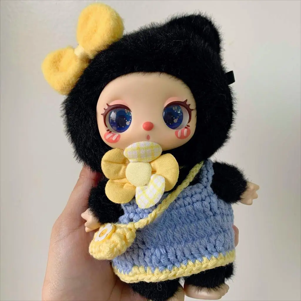 Для 17 см Liila Lucky cat для Labubu baby macaron милая одежда одинаковые толстовки аксессуары