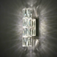 luxury crystal led bedroom wall lamps indoor lighting chrome glass sconces fixtures modern living room tv background wall lights