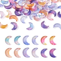 108pcs colorful transparent glass crescent moon charms pendant with gold foil for bracelet necklace earring diy jewelry making