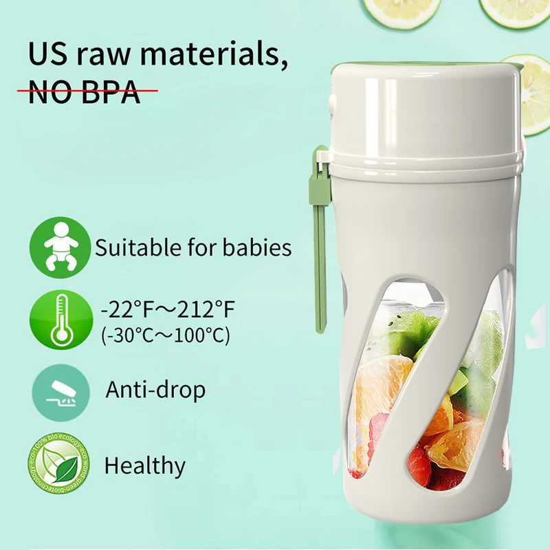 

Новый портативный блендер, электрическая соковыжималка для смузи, USB перезаряжаемая 3000 мАч, мини-блендер для свежего фруктового сока, 400 мл