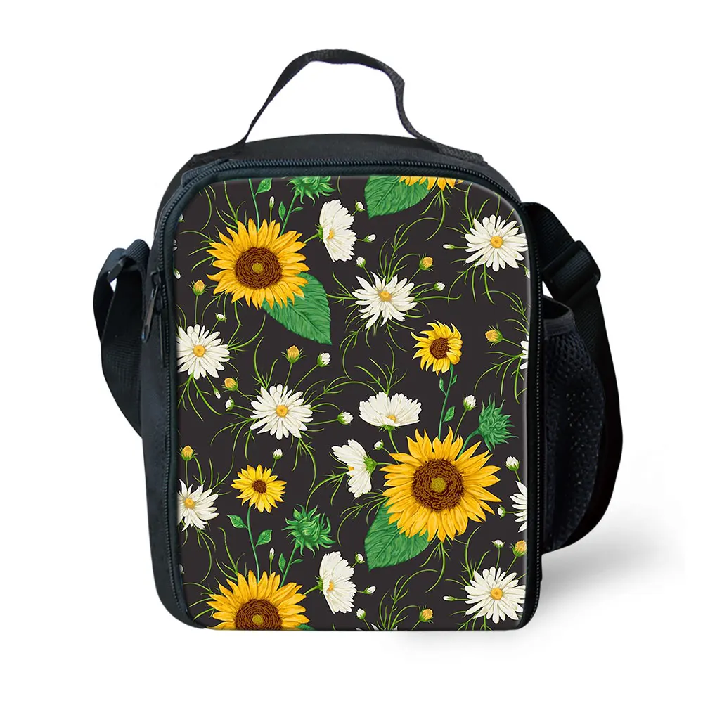 Advocator Sunflower Pattern Students School Food Bag for Teenager Girls Lunch Bag Customized Picnic Thermal Bag Free Shipping