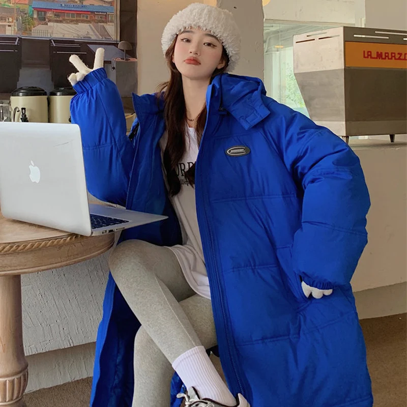 2022 winter new padded jacket women's thickened loose warm jacket mid-length bread coat coat winter hooded women's padded jacket