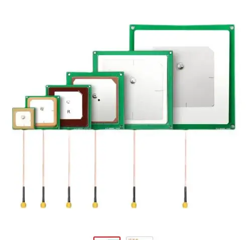915MHz 5dBi Small UHF RFID Ceramic Antenna 60*60mm PCB size with 12cm cable SMA MMCX IPEX TNC connector for reader