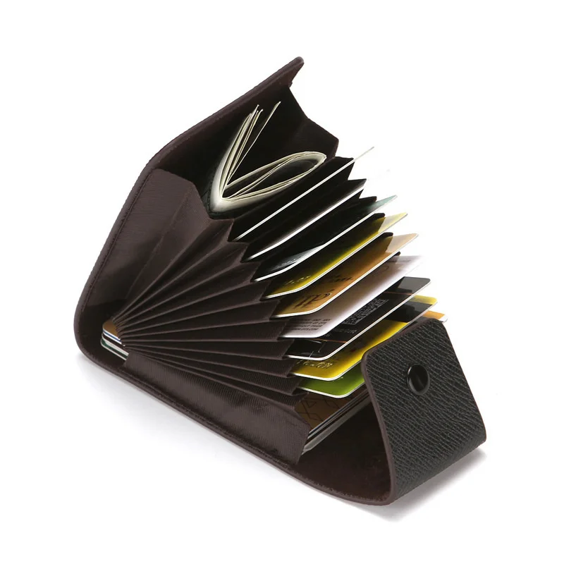 

Black Multiple Card Slots Card Bags Men's ID Credit Business Bank Card Holder PU Leather Wallet Money Purse Cards Case for Women