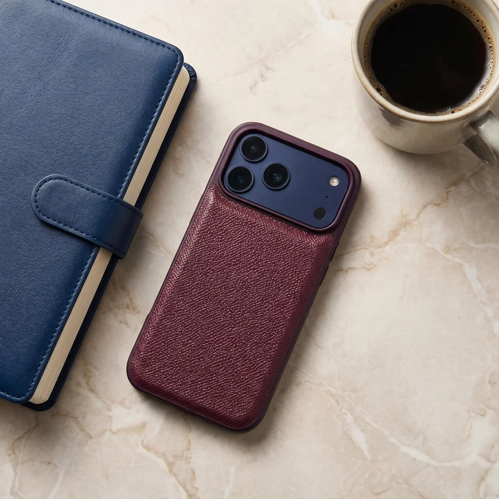 Чехол для телефона из искусственной кожи Epsom Palm Grain Simple Solid PU для iPhone 18 17 16 15 14 13 Pro Max для повседневного использования (art.: 3920db832ca02) - 3920db832ca02