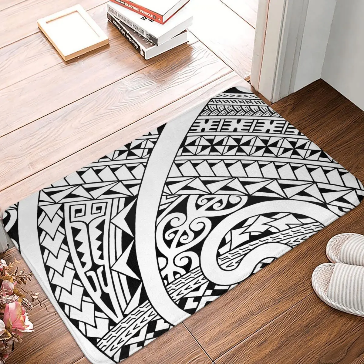 

Tattoos Art Anti-Slip Doormat Bath Mat Polynesian Style Balcony Carpet Welcome Rug Indoor Decor