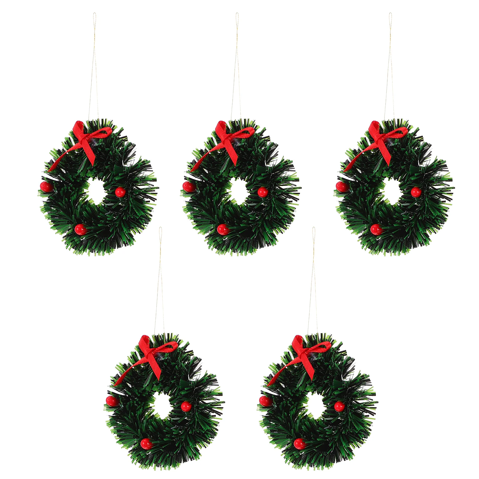 

Christmas Wreath Holiday Cake Decoration Small Wreaths Tree Hanging Ornament Wall Party Miniature Topper Door Santa Claus