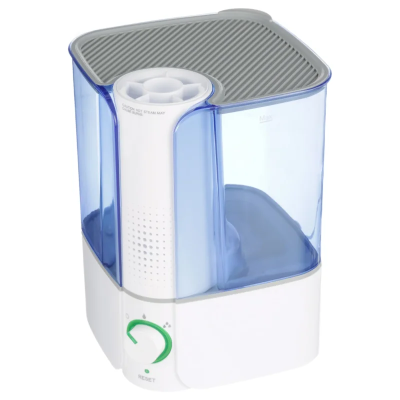 

Warm Mist Humidifier, Visible, Filter Free, White & Blue, Top Fill, 1.3 Gallon, Big Water Capacity