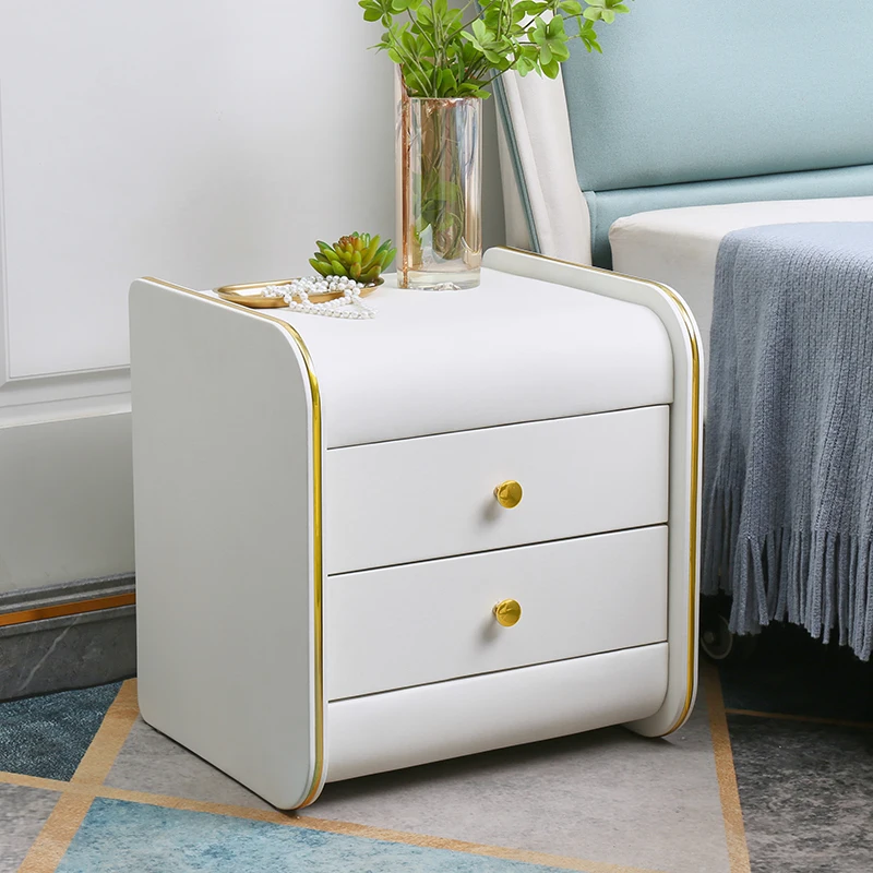 

White Novelty Nightstand Drawers Minimalist Design Aesthetic Storage Bedroom Nightstand Drawers Mesitas De Noche Home Furniture