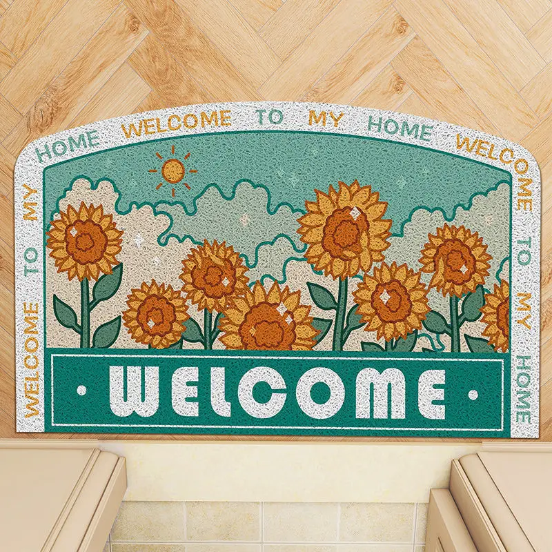

Door Home Bathroom Mat Stair Hallway Non-Slip Entrance mat Custom Doormats Pvc Welcome Pastoral Carpets Scenery Rugs