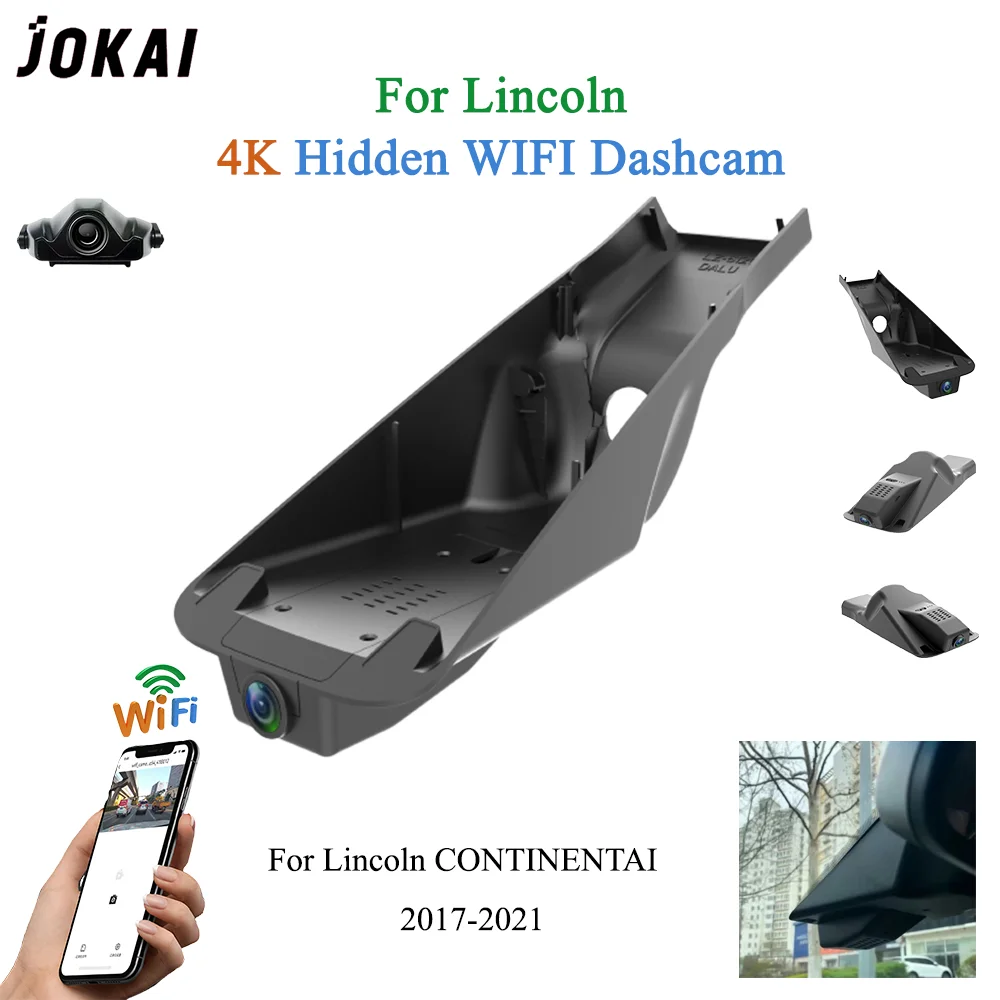 For LINCOLN Continental 2017-2021 Front and Rear 4K Dash Cam for Car Camera Recorder Dashcam WIFI Car Dvr Recording Devices