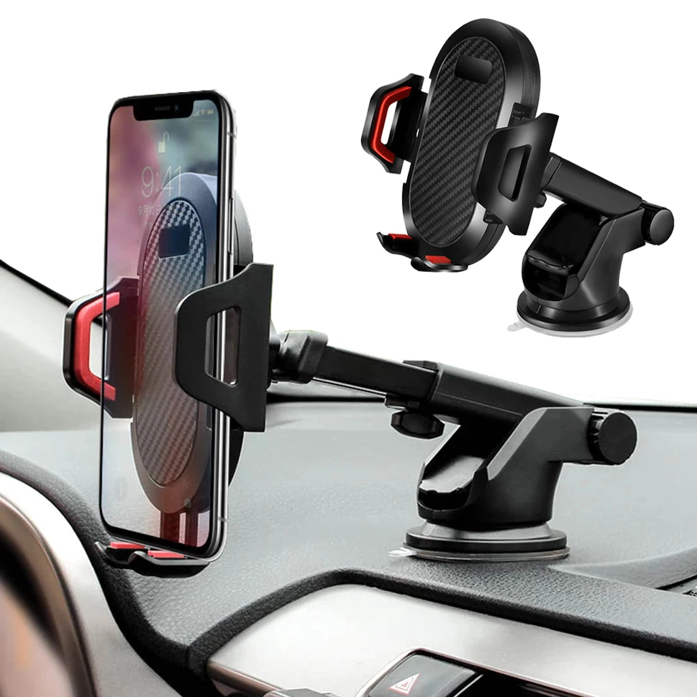 

360 Degree Rotatable GPS Navigation Car Phone Holder Universal Retractable Flexible Windshield Dashboard Cellphone Stand