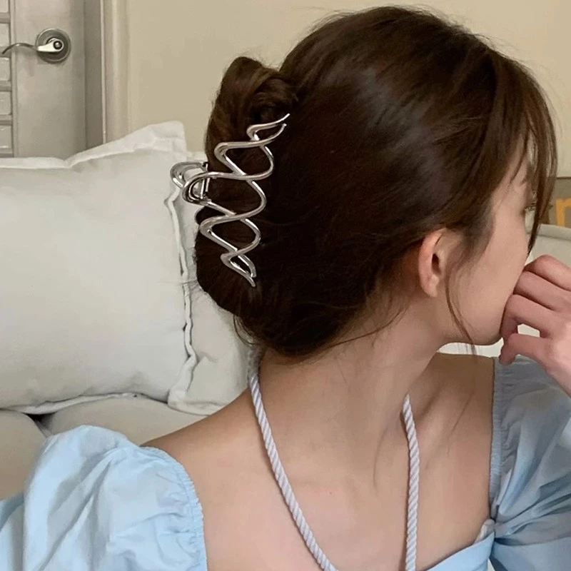 Женские металлические заколки серебристого цвета 1 шт. модные заколки-пряжки для