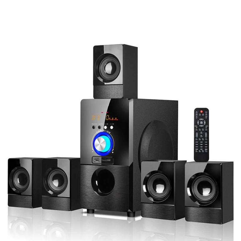 

5.1 Channel Home Theater Bluetooth Speaker System Remote Control Touch Subwoofer Wood Speaker Support Bluetooth USB SD FM Radio