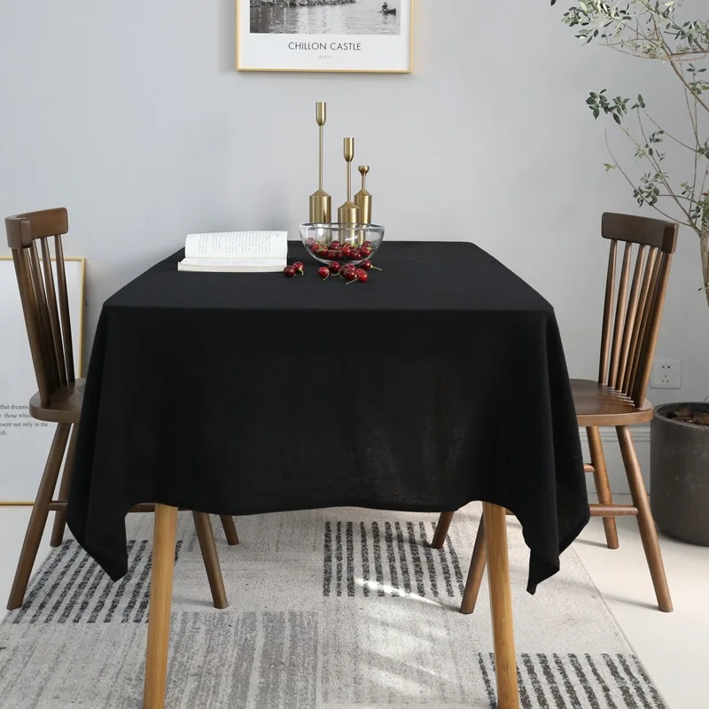 

Прямоугольная скатерть из 100% хлопка, необрастающая скатерть, декоративная крышка для стола в фермерском доме для столовой/вечеринки/шведского стола/свадьбы