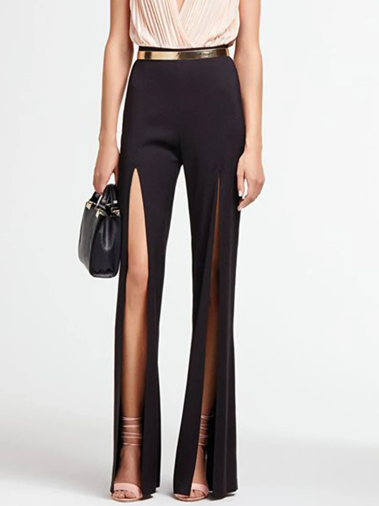 Брюки женские с широкими штанинами пикантные свободные дышащие штаны эластичным