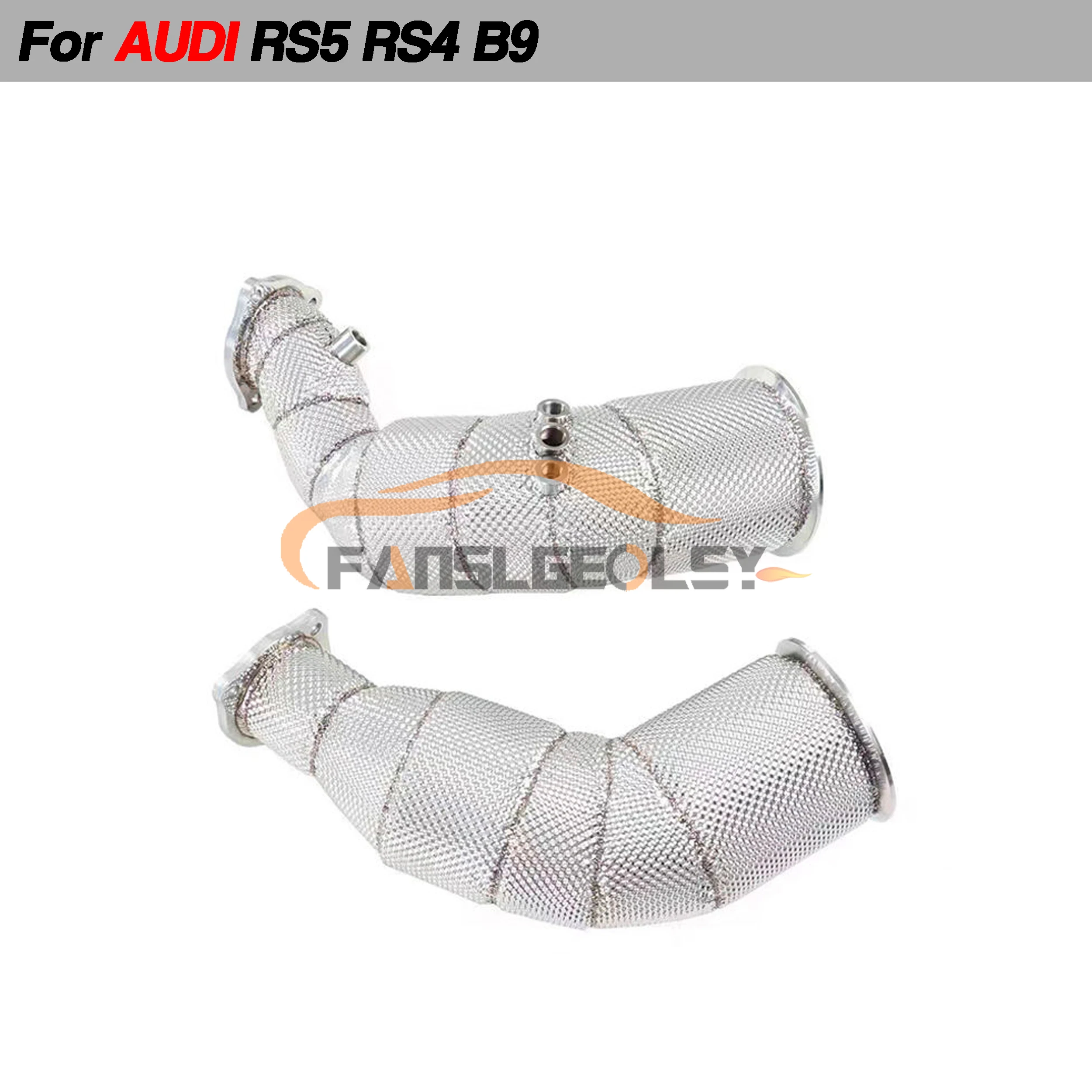 Для Audi RS4 RS5 B9 2 9 T стальная выхлопная труба с тепловым щитком и каталитическим