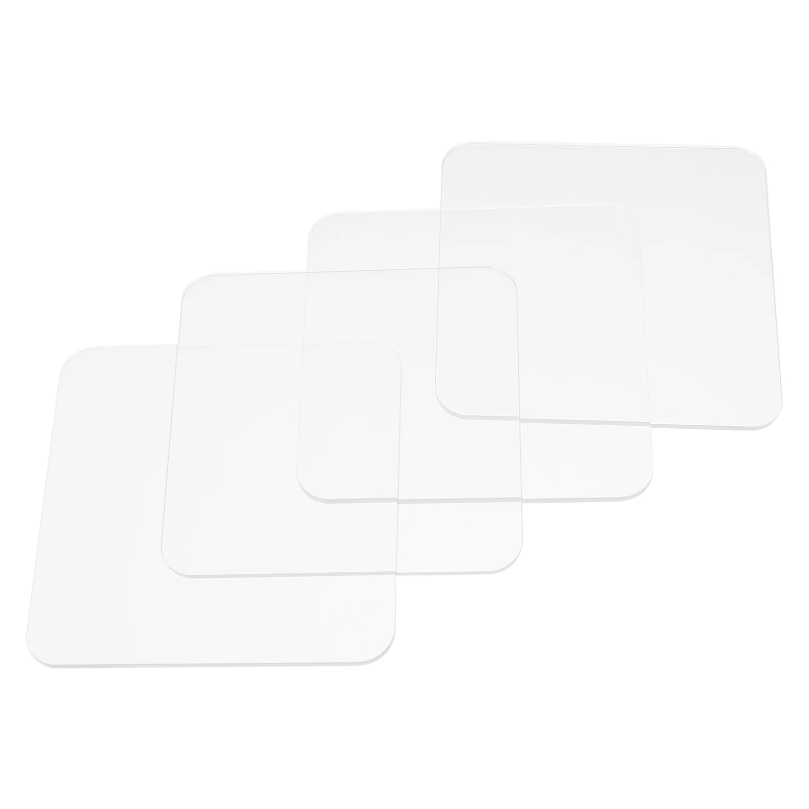 

6 Pcs Display Shelves Miniature Bases Acrylic For Micro Simple DIY Square Dolls