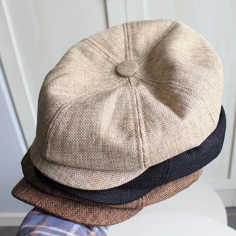 

Men Tweed Newsboy Hat Beret Herringbone Gatsby Hats Street Caps Peaked Octagonal with Brim Caps Winter Spring Hip Hop Berets