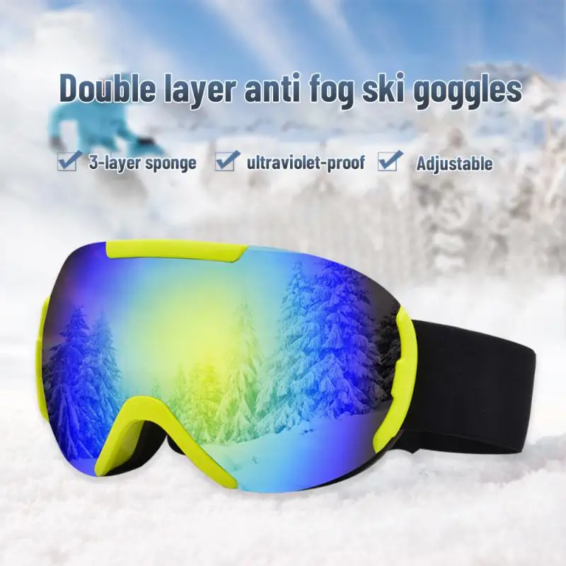 

Anti-fog Ski Goggles Windproof Ski Supplies Double Layer Multi-scene Ski Glasses Large Spherical Glasses Polarized Light Stable