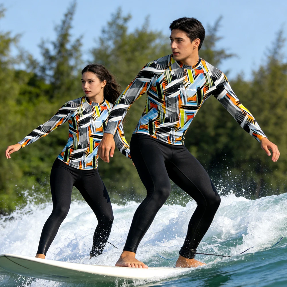 Фото Мужская и женская футболка с длинным рукавом для парусного спорта, рашгард UPF50+, люксовая рубашка для серфинга, пляжная одежда для плавания, топ для водных видов спорта, рыбалки, туризма №1