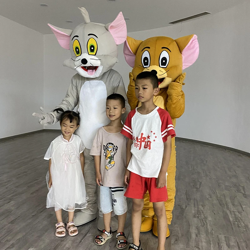 Костюм-талисман Серая кошка и тигр мультяшная кукла аниме персонажи косплей