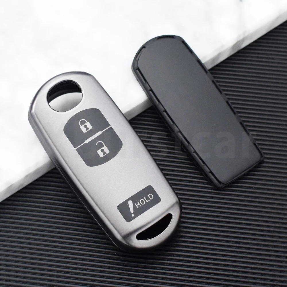 

2 3 4 кнопки Gun Grey TPU Auto Shell Protector Fob для MAZDA 2 3 5 6 CX-3 CX-5 CX-7 CX-9 Speed Miata Чехол для автомобильного ключа без ключа
