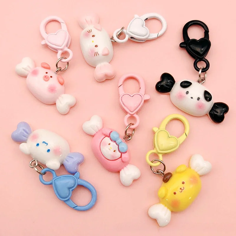 

Kawaii Sanrio Anime Pochacco Pompompurin Cinnamoroll Cute Cartoon Keychain Sweet Lovely Backpack Pendant Girly Heart