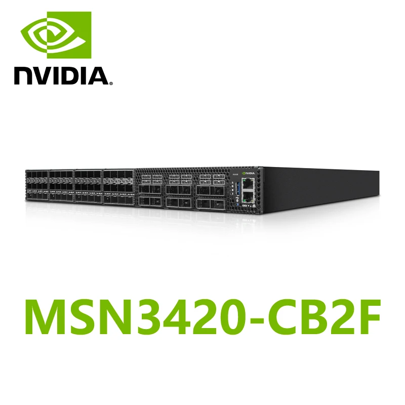 NVIDIA Mellanox MSN3420-CB2F Spectrum-2 25GbE/100GbE 1U открытый коммутатор Ethernet с 48 портами Onyx SFP28 и 12 портами QSFP28, 2 источника питания