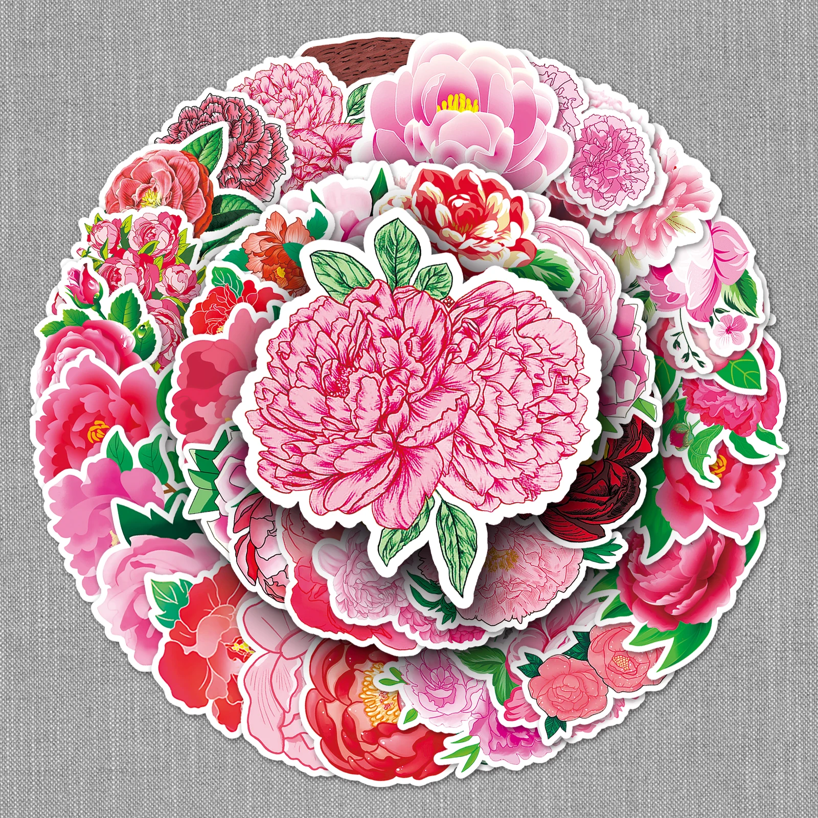 50 шт. водонепроницаемые наклейки на тему китайских пионов скейтборда гитары