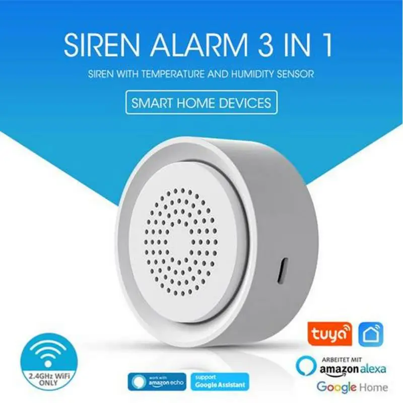 

Smart Human Body Sensors Tuya App Remote Alarm Wireless Siren Alarm Smart Life Smart Home Sound Light Detector Sensor Wifi