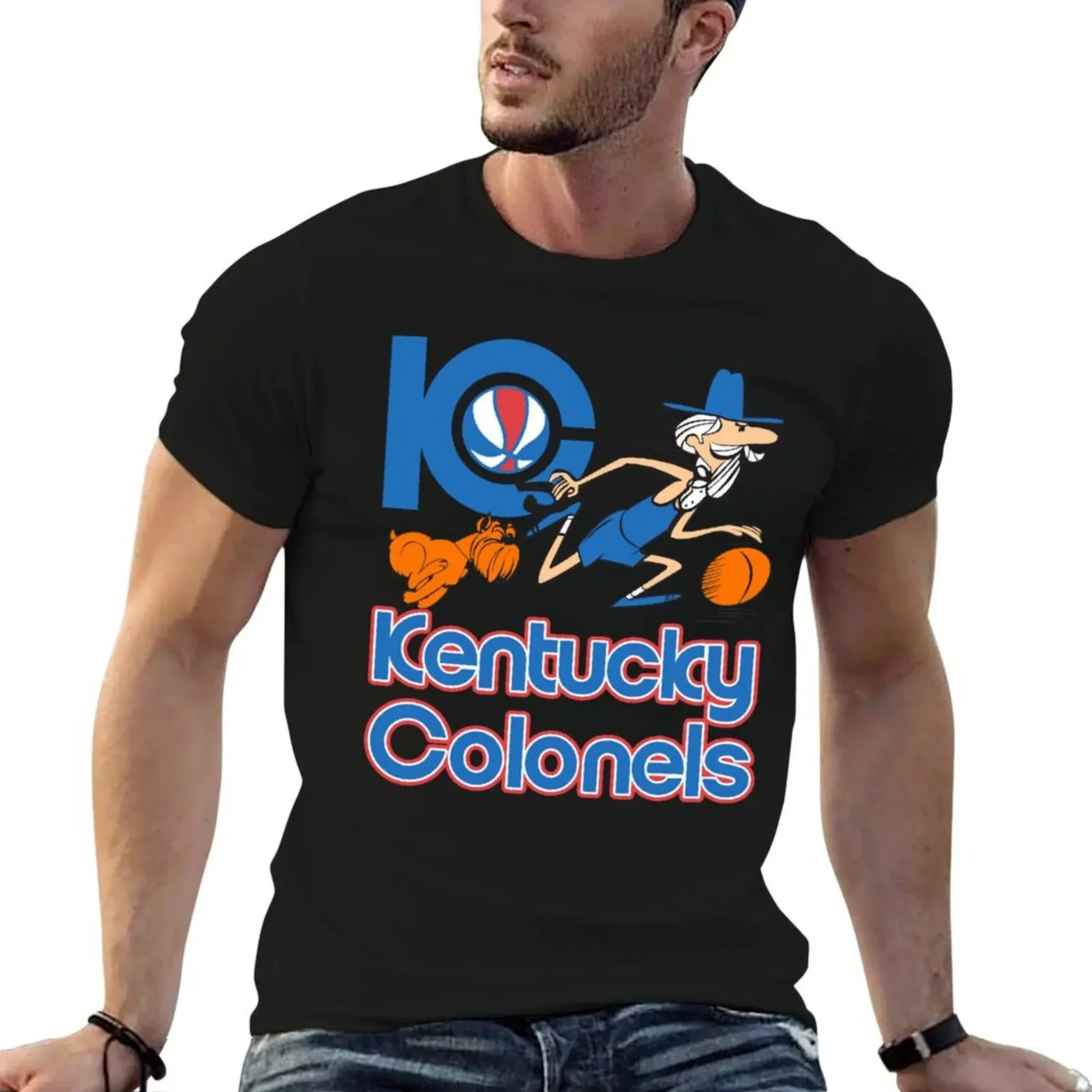 Фото Футболка Kentucky colonels с графическим рисунком, баскетбольные футболки с рисунком, мужские футболки №1