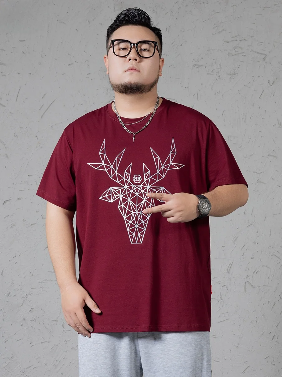 Новое поступление лета футболка больших размеров с короткими рукавами мужская