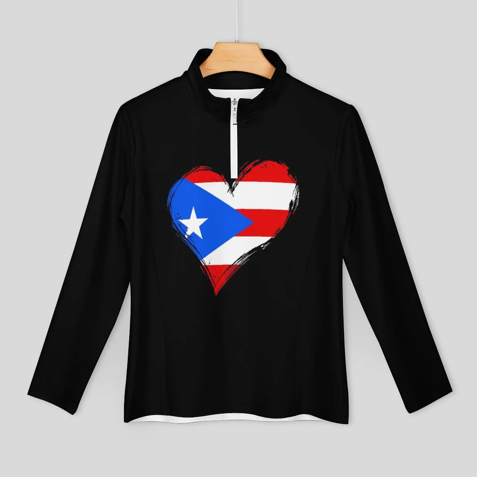Футболки для йоги спортивный Топ с длинным рукавом флаг Пуэрто-Рико тонкая