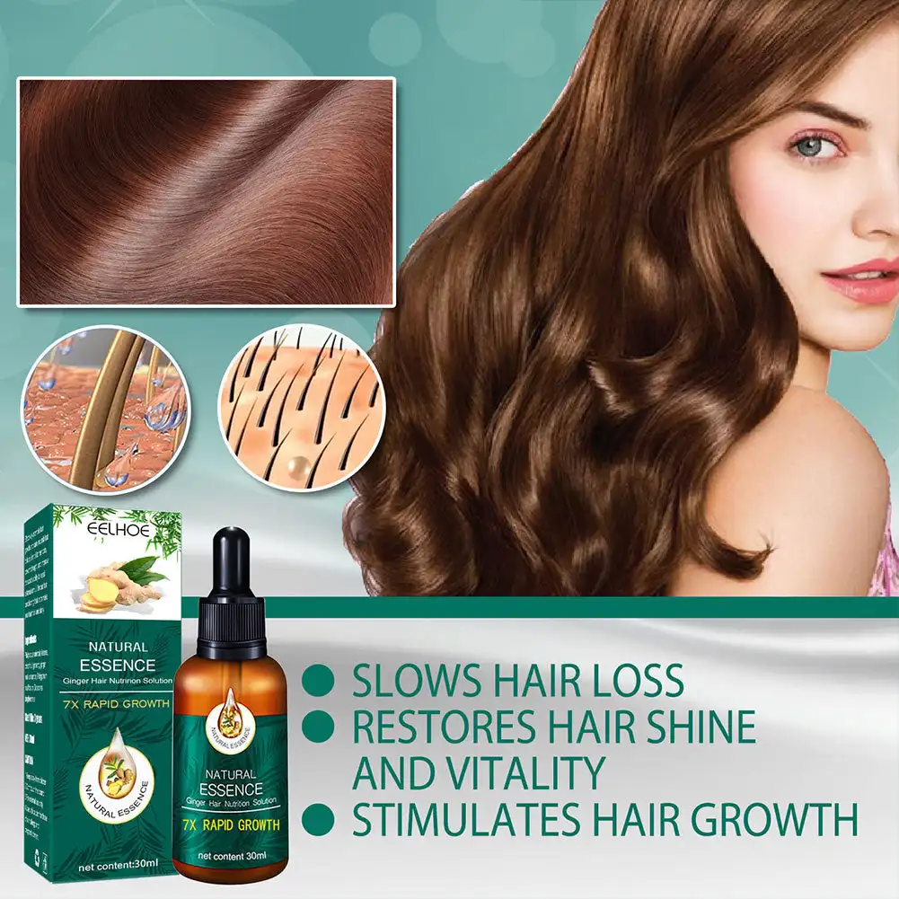 

Имбирная сыворотка-спрей для роста волос против выпадения волос, эфирные масла, продукты для быстрого лечения, предотвращение истончения волос, восстановление сухих ворсинок