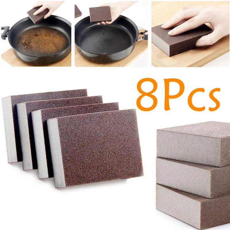

8 Pcs Nano Sponge Magic Eraser for Removing Rust Cleaning Cotton Emery Sponge Melamine Sponge Kitchen Supplies