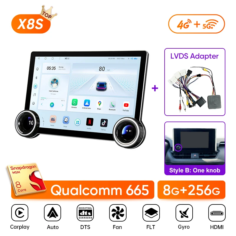 

Ainavi 11,8-дюймовый автомобильный мультимедиа для Toyota RAV4 2020 2021 2022 2023 XA50 Wireless Carplay Android Auto Radio HDMI Autoaudio