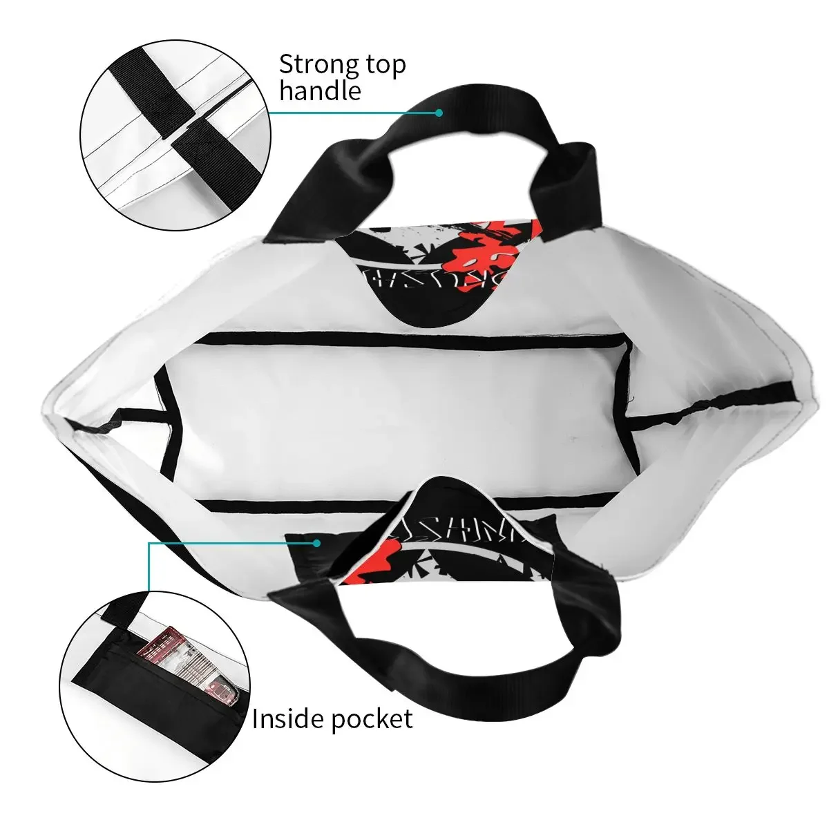 Сумки для покупок Kyokushi продуктов Холщовый тоут на ремне с милым принтом