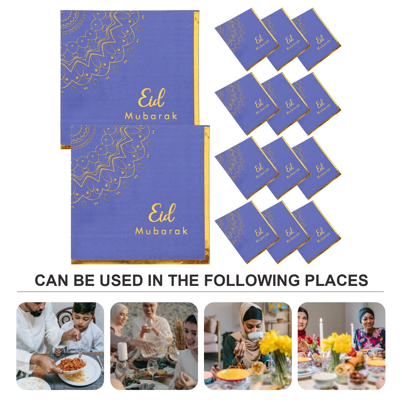 

Eid Tissue Paper Ramadan Eid-themed Napkin Pattern Decor Table Ornament Mubarak