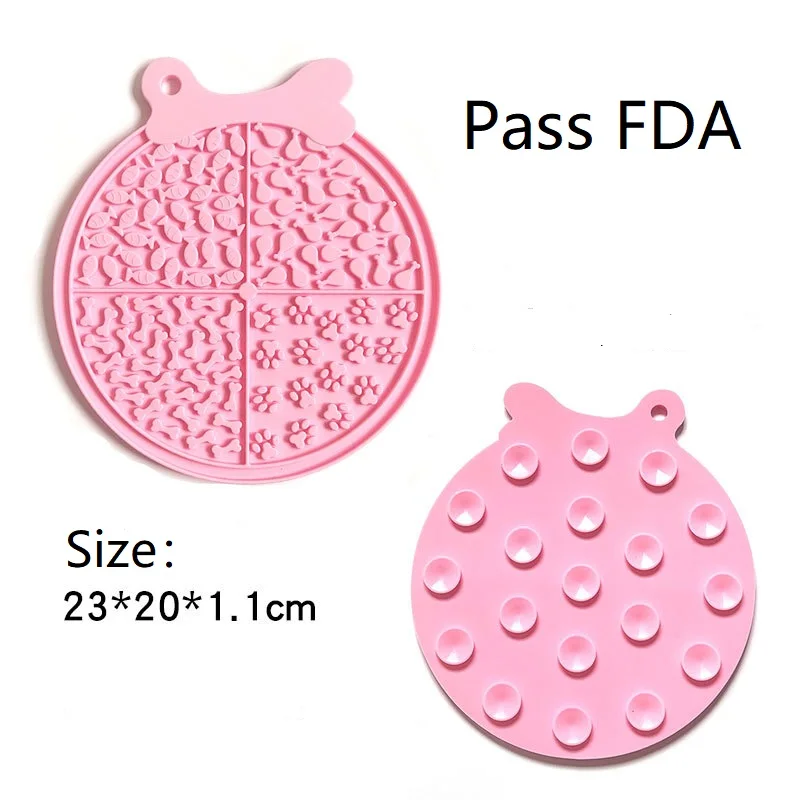 

Silicone Licking Pad Pet Dog Cat Lick Pad Treat Dispensing Bath Peanut Butter Slow Eating Feeder Pooch Mat Bowl with Suction Cup