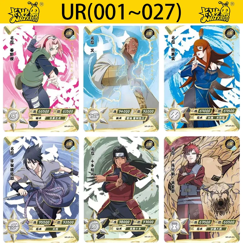 

KAYOU Naruto UR Cards Anime Figures Yondaime Raikage Ohnoki Gaara Killer Bee Haruno Sakura Orochimaru UR Rare Collection Cards
