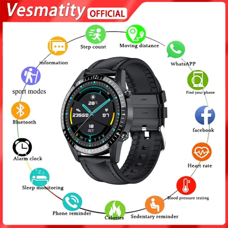 

New Vesmatity I9 Smart Watch Heart Rate Blood Oxygen Blue Tooth Phone Call Music Sports Tracker For HuaWei Android IOS Phone