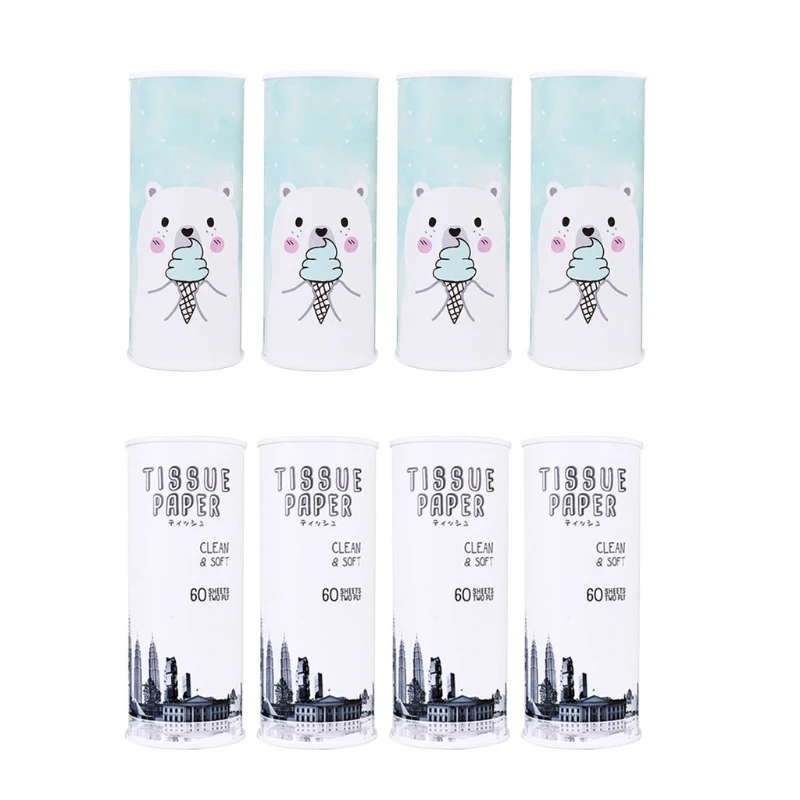 

60Pcs/Box Disposable for FACIAL Tissues Mounted on Car Cupholder Cute Tissues