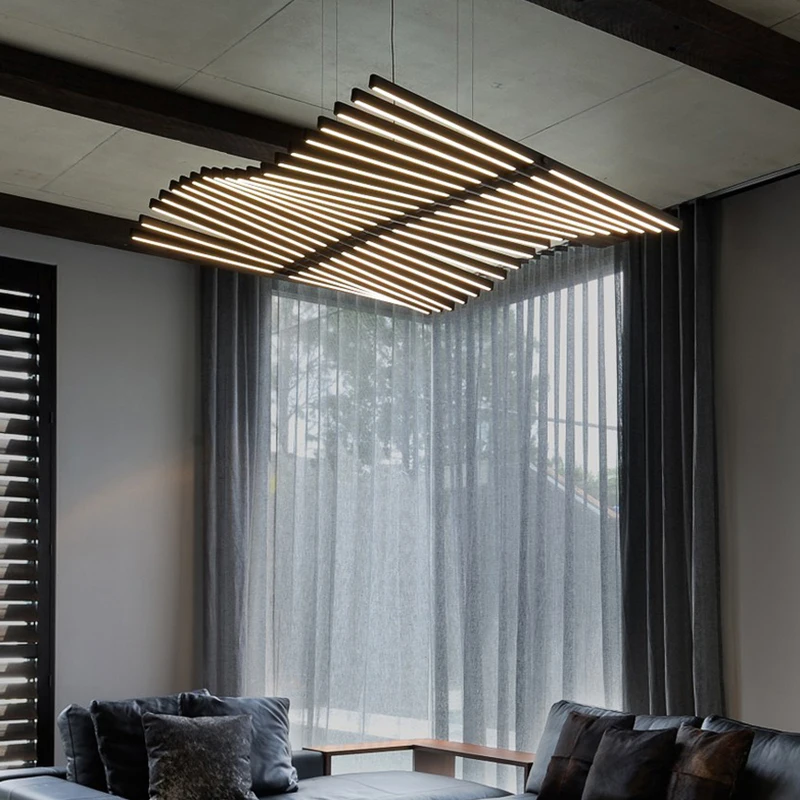 Роскошная люстра для гостиной дизайнерская лампа в виде рыбьей кости столовой