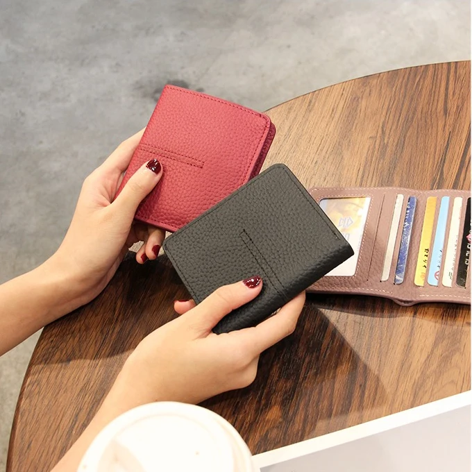 Genuine Leather Women Wallet Small Real Leather Luxury Clutch Super Slim Wallet Purse Card Holder Designer Female Coin Purse